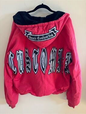 Rare Vintage Y2K Dussault Deuce Custom Ink Hoodie- Red/Dice